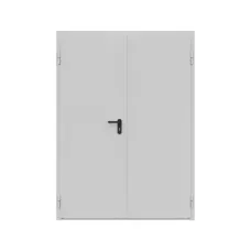 Дверь противопожарная металлическая сплошная двупольная равнопольная угловая коробка ДПР-Олимп-02/60 (EI60) (1450-2075, Левая, RAL 7035)