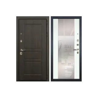 Входная стальная дверь Лекс Сенатор Винорит Стиль с Зеркалом Ясень белый (панель №61)